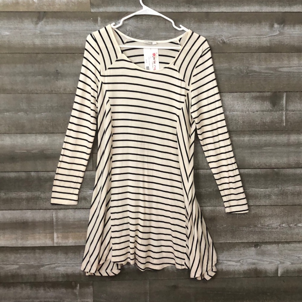 Black and cream striped tunic dress NWT!